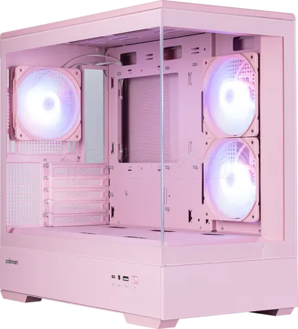 Photo de Boitier Mini Tour Micro ATX Zalman P30 V2 ARGB avec panneaux vitrés (Rose)