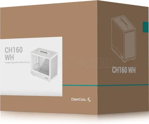 Photo de Boitier Mini Tour Mini ITX DeepCool CH160 avec panneau vitré (Blanc)