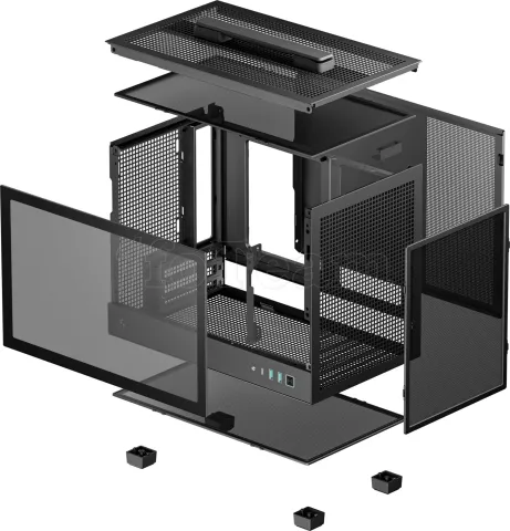 Photo de Boitier Mini Tour Mini ITX DeepCool CH160 avec panneau vitré (Noir)