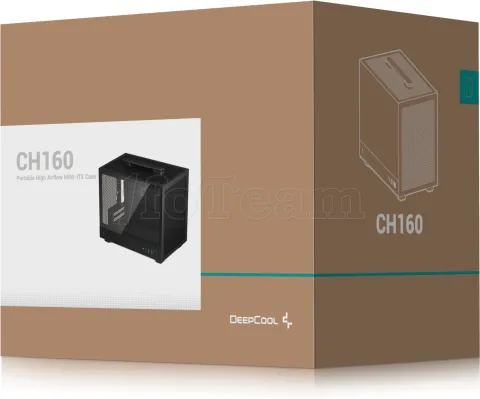 Photo de Boitier Mini Tour Mini ITX DeepCool CH160 avec panneau vitré (Noir)