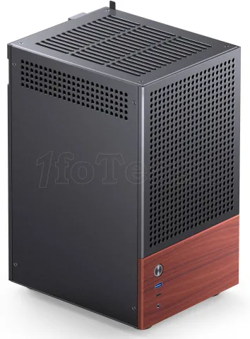 Photo de Boitier Mini Tour Mini ITX Jonsbo T6 avec panneau vitré (Noir/Bois)
