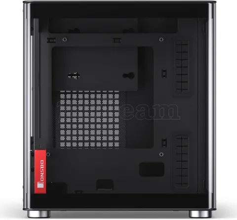 Photo de Boitier Mini Tour Mini ITX Jonsbo TK-0 avec panneaux vitrés (Noir/Bois)