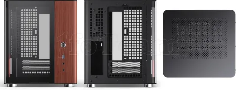 Photo de Boitier Mini Tour Mini ITX Jonsbo TK-0 avec panneaux vitrés (Noir/Bois)