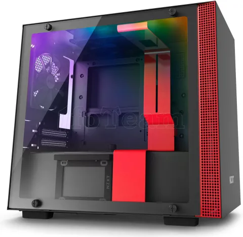 Photo de Boitier Mini Tour Mini ITX NZXT H200i RGB avec panneau vitré (Noir/Rouge)