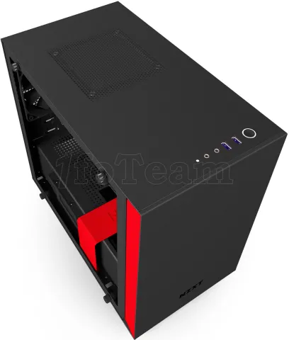 Photo de Boitier Mini Tour Mini ITX NZXT H200i RGB avec panneau vitré (Noir/Rouge)