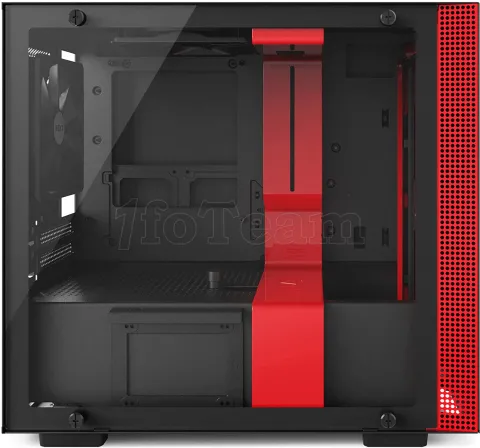 Photo de Boitier Mini Tour Mini ITX NZXT H200i RGB avec panneau vitré (Noir/Rouge)