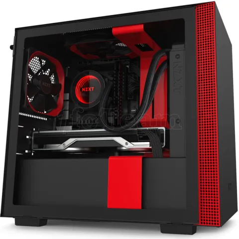 Photo de Boitier Mini Tour Mini ITX NZXT H210 avec panneau vitré (Noir/Rouge)