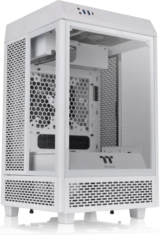 Photo de Boitier Mini Tour Mini ITX Thermaltake The Tower 100 avec panneaux vitrés (Blanc)