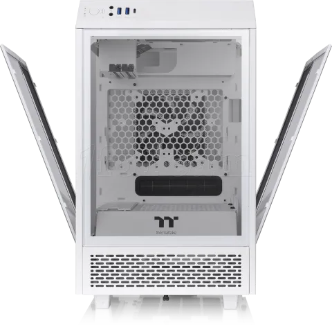 Photo de Boitier Mini Tour Mini ITX Thermaltake The Tower 100 avec panneaux vitrés (Blanc)