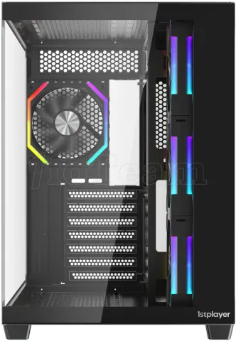 Photo de Boitier Moyen Tour ATX 1stPlayer BV7 ARGB avec panneaux vitrés (Noir)
