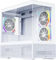 Photo de Boitier Moyen Tour ATX 1stPlayer CV6 ARGB avec panneaux vitrés (Blanc)