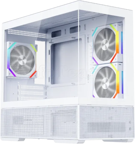 Photo de Boitier Moyen Tour ATX 1stPlayer CV6 RGB avec panneaux vitrés (Blanc)