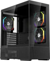 Photo de Boitier Moyen Tour ATX 1stPlayer CV7 ARGB avec panneaux vitrés (Noir)
