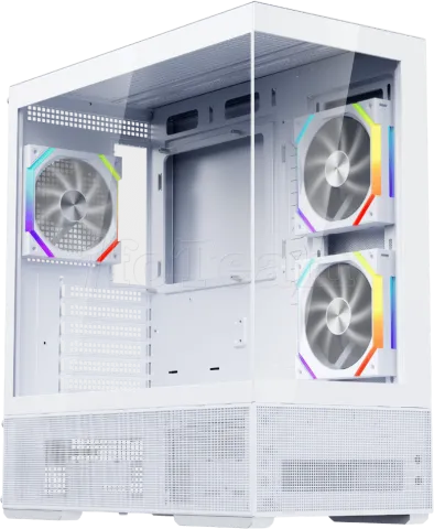 Photo de Boitier Moyen Tour ATX 1stPlayer CV7 RGB avec panneaux vitrés (Blanc)