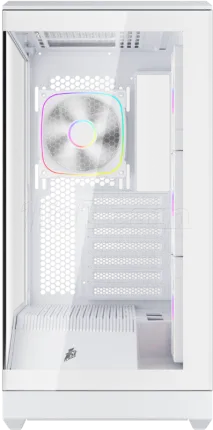 Photo de Boitier Moyen Tour ATX 1stPlayer GM7 RGB avec panneaux vitrés (Blanc)