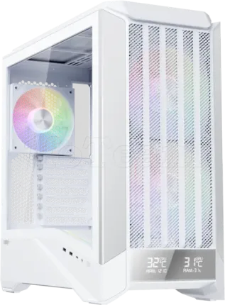 Photo de Boitier Moyen Tour ATX 1stPlayer GM8 RGB avec panneau vitré (Blanc)