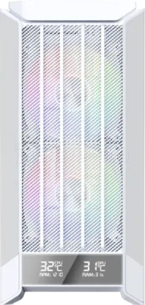 Photo de Boitier Moyen Tour ATX 1stPlayer GM8 RGB avec panneau vitré (Blanc)
