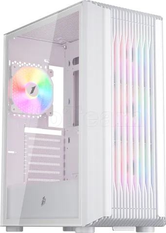 Photo de Boitier Moyen Tour ATX 1stPlayer H6 RGB avec panneau vitré (Blanc)