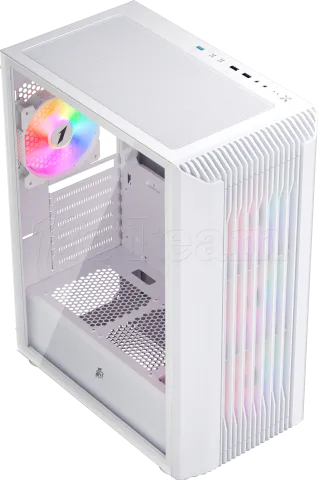 Photo de Boitier Moyen Tour ATX 1stPlayer H6 RGB avec panneau vitré (Blanc)