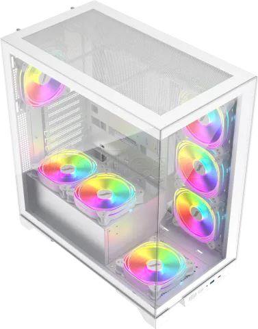 Photo de Boitier Moyen Tour ATX 1stPlayer Mi8 RGB avec panneaux vitrés (Blanc)