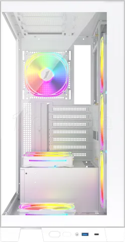Photo de Boitier Moyen Tour ATX 1stPlayer Mi8 RGB avec panneaux vitrés (Blanc)