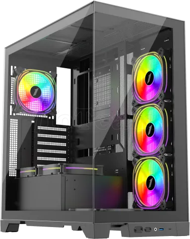 Photo de Boitier Moyen Tour ATX 1stPlayer Mi8 RGB avec panneaux vitrés (Noir)