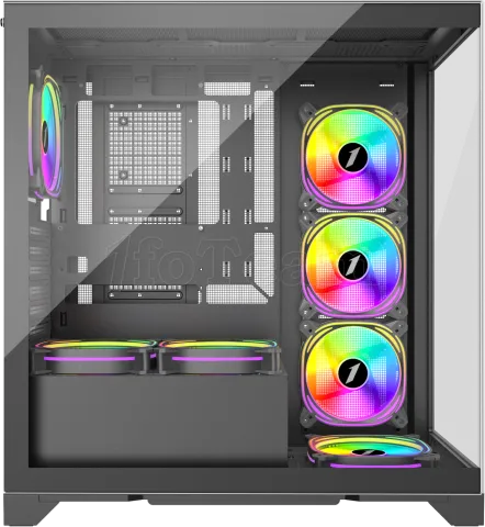 Photo de Boitier Moyen Tour ATX 1stPlayer Mi8 RGB avec panneaux vitrés (Noir)