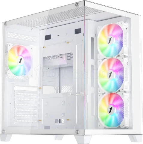 Photo de Boitier Moyen Tour ATX 1stPlayer MV8-TP RGB avec panneaux vitrés (Blanc)