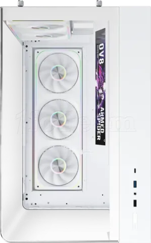 Photo de Boitier Moyen Tour ATX 1stPlayer OV8S RGB avec panneaux vitrés (Blanc)