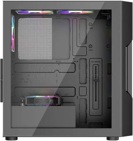 Photo de Boitier Moyen Tour ATX 1stPlayer T7-P RGB avec panneau vitré (Noir)