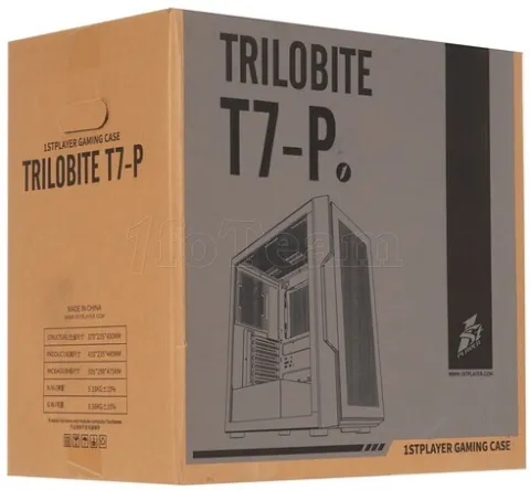 Photo de Boitier Moyen Tour ATX 1stPlayer Trilobite T7-P avec panneau vitré (Noir) Version SI