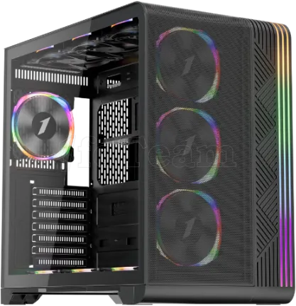 Photo de Boitier Moyen Tour ATX 1stPlayer VT7 RGB avec panneau vitré (Noir)