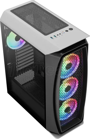 Photo de Boitier Moyen Tour ATX AeroCool Aero One Duo RGB avec panneau vitré (Blanc)