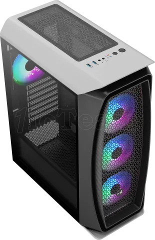 Photo de Boitier Moyen Tour ATX AeroCool Aero One Frost RGB avec panneau vitré (Blanc)