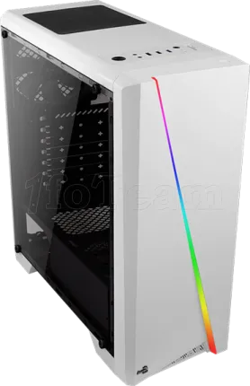 Photo de Boitier Moyen Tour ATX AeroCool Cylon RGB avec panneau vitré (Blanc)
