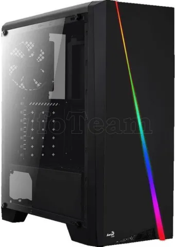 Photo de Boitier Moyen Tour ATX AeroCool Cylon RGB avec panneau vitré (Noir)