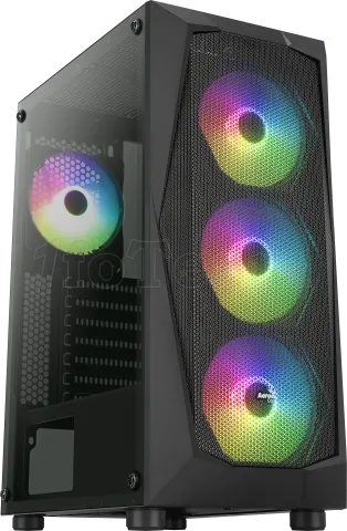 Photo de Boitier Moyen Tour ATX AeroCool Falcon-A RGB avec panneau vitré (Noir)