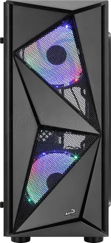 Photo de Boitier Moyen Tour ATX AeroCool Glider Tempered Glass RGB avec panneau vitré (Noir)