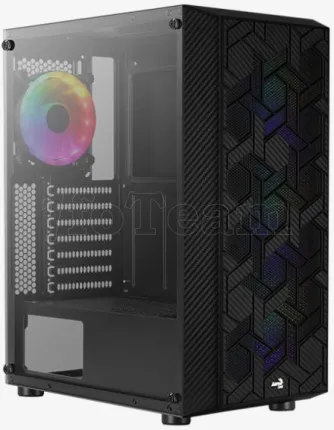 Photo de Boitier Moyen Tour ATX AeroCool Hive v3 RGB avec panneau vitré (Noir)