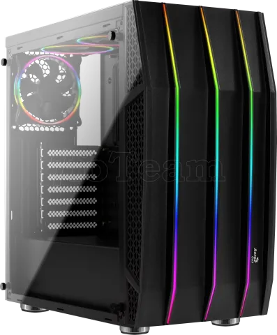 Photo de Boitier Moyen Tour ATX AeroCool Klaw RGB avec panneaux vitrés (Noir)