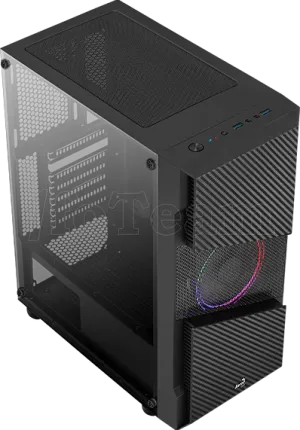 Photo de Boitier Moyen Tour ATX AeroCool Menace Saturn F RGB avec panneau vitré (Noir)