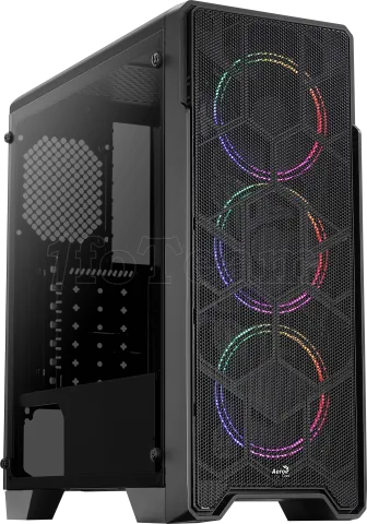 Photo de Boitier Moyen Tour ATX AeroCool Ore-G Saturn V1 RGB avec panneau vitré (Noir)