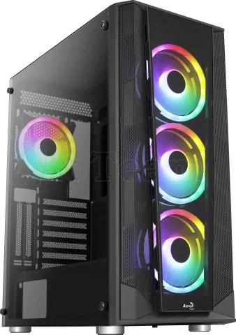 Photo de Boitier Moyen Tour ATX AeroCool Prism v2 RGB avec panneaux vitrés (Noir)