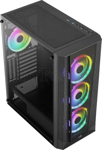 Photo de Boitier Moyen Tour ATX AeroCool Prism v2 RGB avec panneaux vitrés (Noir)