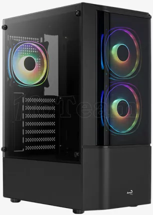 Photo de Boitier Moyen Tour ATX AeroCool Quantum v2 RGB avec panneaux vitrés (Noir)