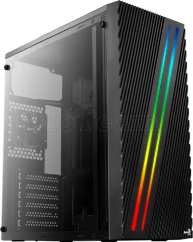 Photo de Boitier Moyen Tour ATX AeroCool Streak RGB avec panneau vitré (Noir)