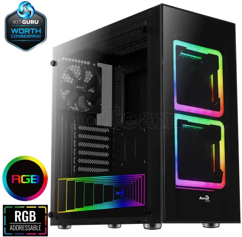 Photo de Boitier Moyen Tour ATX AeroCool Tor RGB avec panneaux vitrés (Noir)