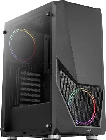 Photo de Boitier Moyen Tour ATX AeroCool Zauron V2 RGB avec panneau vitré (Noir)