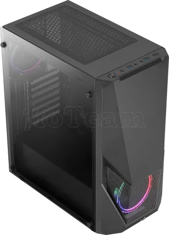 Photo de Boitier Moyen Tour ATX AeroCool Zauron V2 RGB avec panneau vitré (Noir)