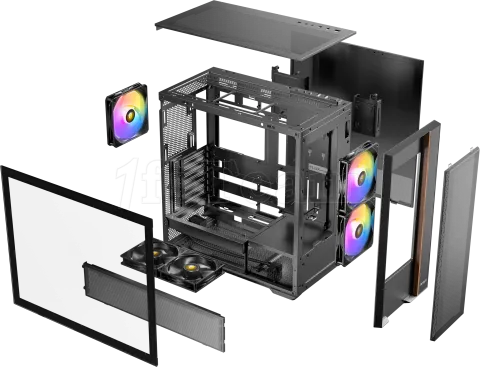 Photo de Boitier Moyen Tour ATX Antec Flux Rear RGB avec panneau vitré (Noir)